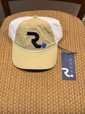 NWT Felix Rex Hat Cap Tan White One Size Adjustable Athletic Quick Dry Golf Fit